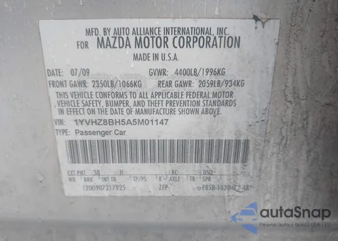 2010 Mazda Mazda6 I Sport from USA, damaged, VIN 1YVHZ8BH5A5M01147